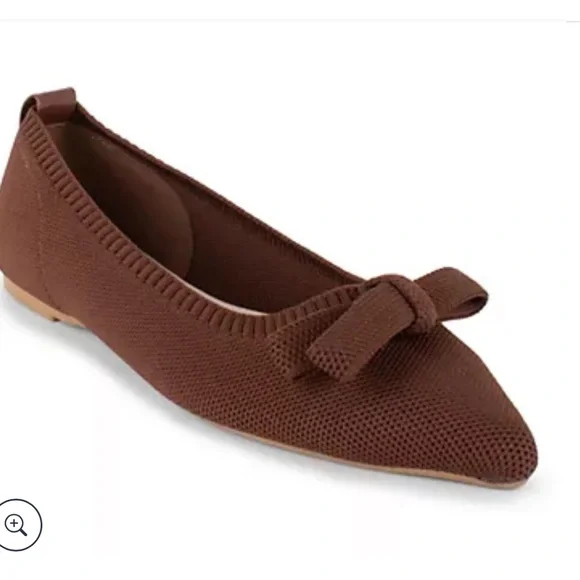 Tahari Slip on Bow detailed preppy Women's pointed toe Brown Flats, NWT, size 10 - Picture 10 of 10
